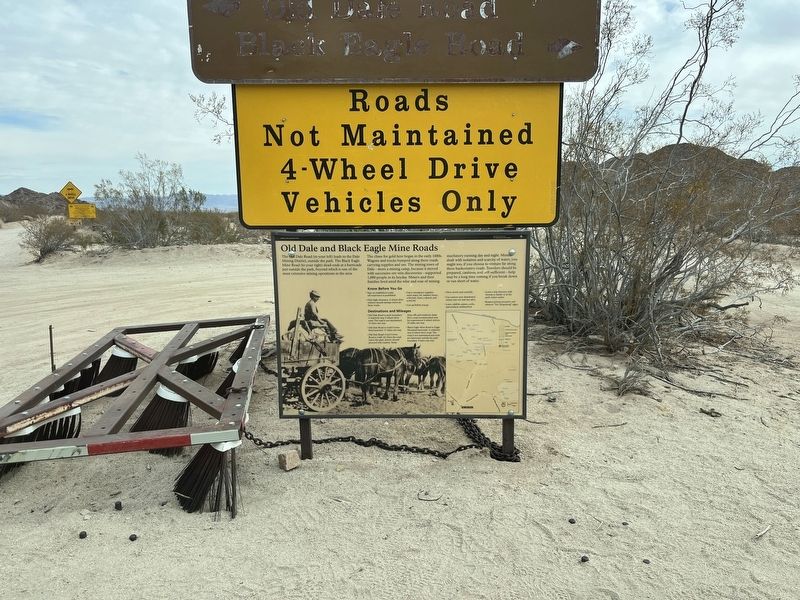 Old Dale and Black Eagle Mine Roads Marker. Click for full size. Old Dale and Black Eagle Mine Roads Marker image. Click for full size.