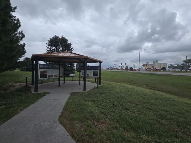 Walkway from parking lot leading toLand and Sky Scenic Byway / Beginning Your Byway Tour Marker. Click for full size. Walkway from parking lot leading toLand and Sky Scenic Byway / Beginning Your Byway Tour Marker image. Click for full size.