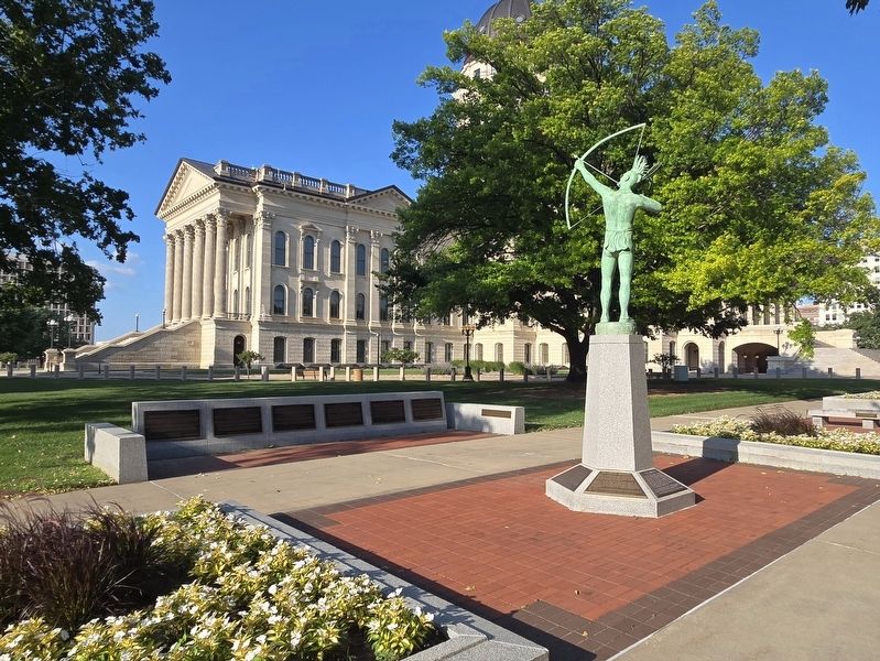 North side of the Ad Astra Plaza. Statue was placed in 2024 image. Click for full size.
