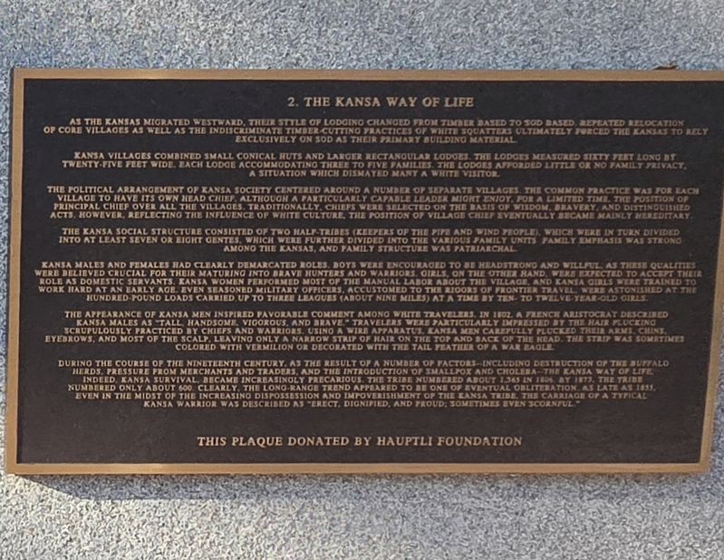 The Kansa Way of Life Marker image. Click for full size.