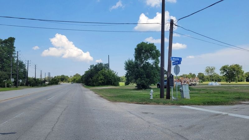 The view of the Wooster Community Marker along the street image. Click for full size.