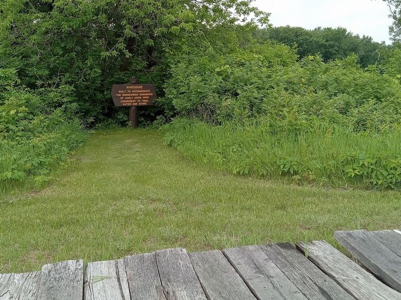 Warehouse Marker tucked in a copse west of the Old Crow Wing boardwalk. Click for full size. Warehouse Marker tucked in a copse west of the Old Crow Wing boardwalk image. Click for full size.