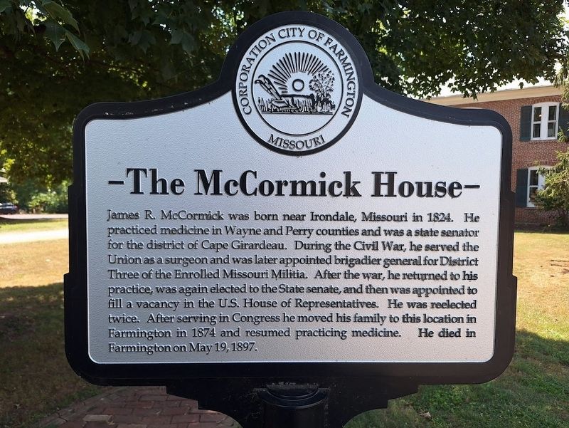 The McCormick House Marker. Click for full size. The McCormick House Marker image. Click for full size.