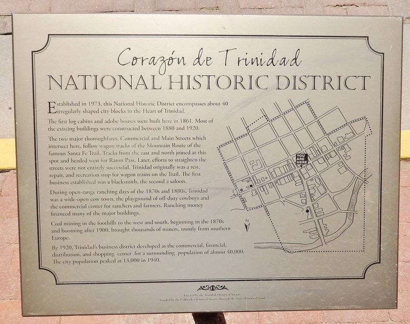 Corazón de Trinidad National Historic District Marker. Click for full size. Corazón de Trinidad National Historic District Marker image. Click for full size.