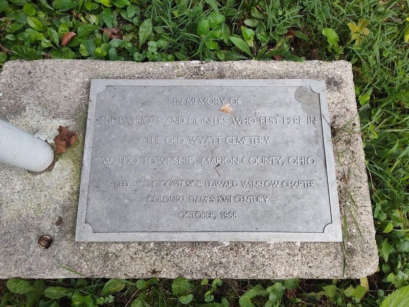 Old Wyatt Cemetery Patriots & Pioneers Memorial Marker image. Click for full size.