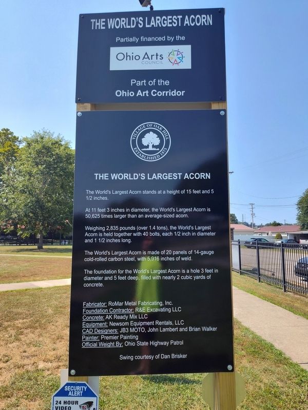 The World's Largest Acorn Marker. Click for full size. The World's Largest Acorn Marker image. Click for full size.