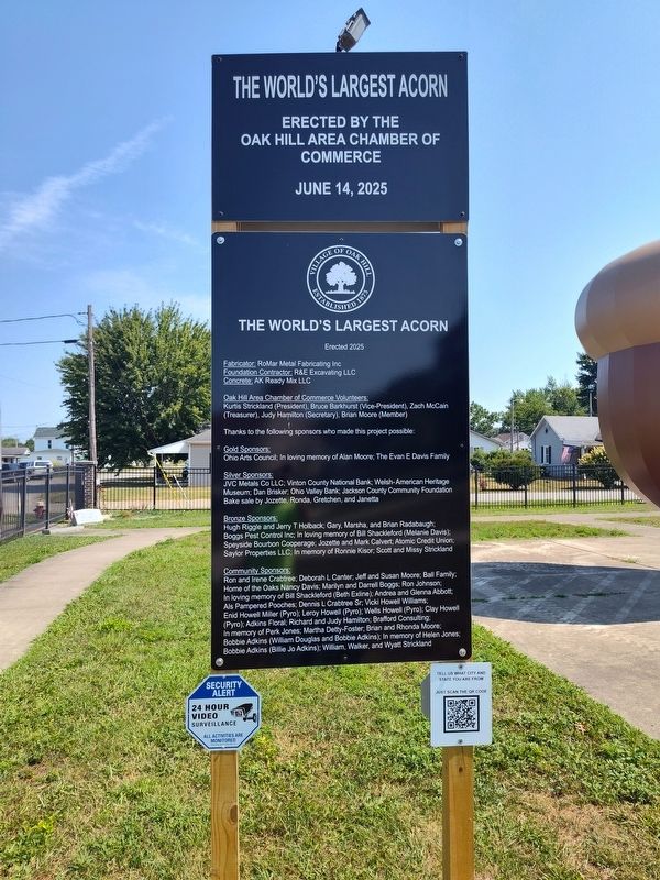 The World's Largest Acorn Marker. Click for full size. The World's Largest Acorn Marker image. Click for full size.
