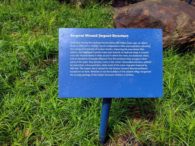 Serpent Mound Impact Structure Marker. Click for full size. Serpent Mound Impact Structure Marker image. Click for full size.