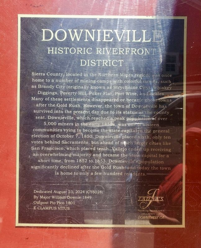 Downieville Historic Riverfront District Marker image. Click for full size.