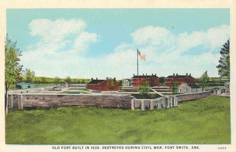 Postcard of Second Fort Smith. Click for full size. Postcard of Second Fort Smith image. Click for full size.