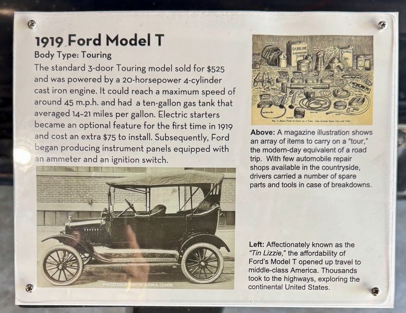1919 Model T Marker. Click for full size. 1919 Model T Marker image. Click for full size.