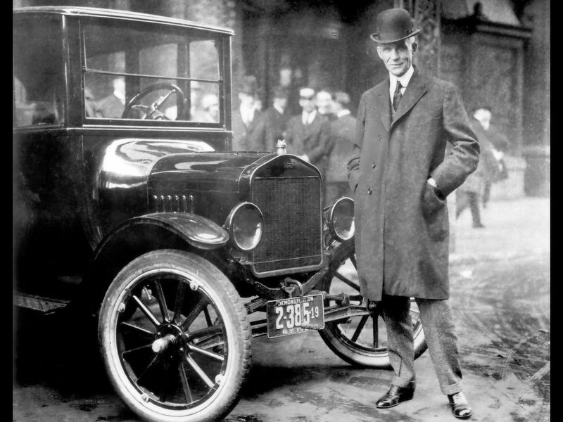 Henry Ford and the Model T. Click for full size. Henry Ford and the Model T image. Click for full size.