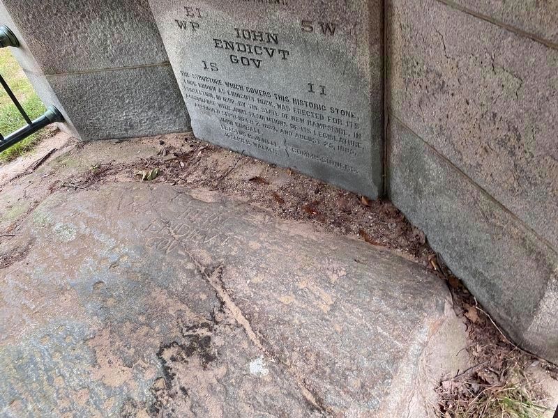 Endicott Rock Marker with Rock. Click for full size. Endicott Rock Marker with Rock image. Click for full size.