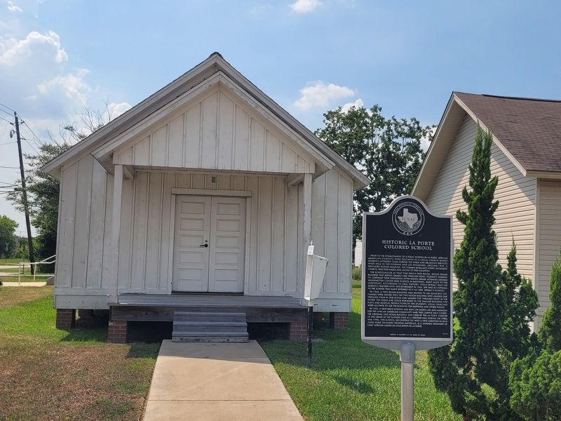 Historic La Porte Colored School and Marker. Click for full size. Historic La Porte Colored School and Marker image. Click for full size.