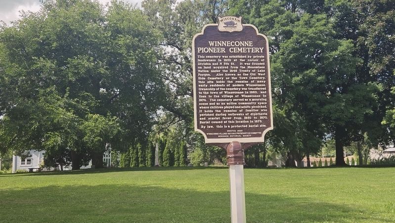 Winneconne Pioneer Cemetery Marker image. Click for full size.