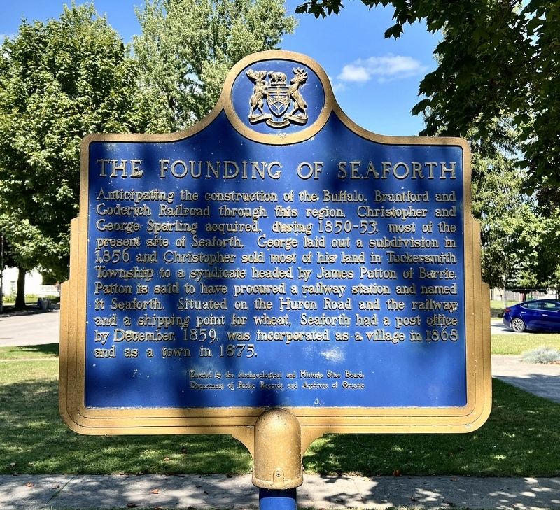 The Founding of Seaforth Marker. Click for full size. The Founding of Seaforth Marker image. Click for full size.