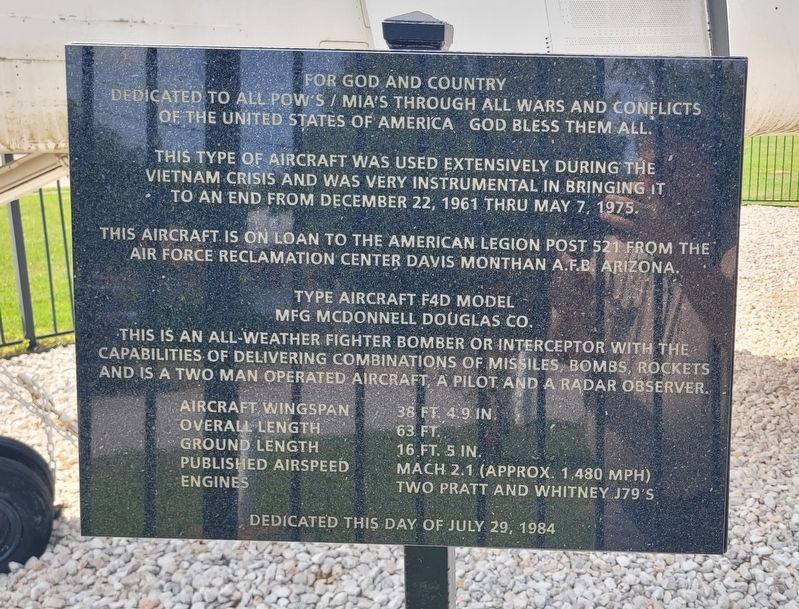 Type Aircraft F4D Model Marker. Click for full size. Type Aircraft F4D Model Marker image. Click for full size.