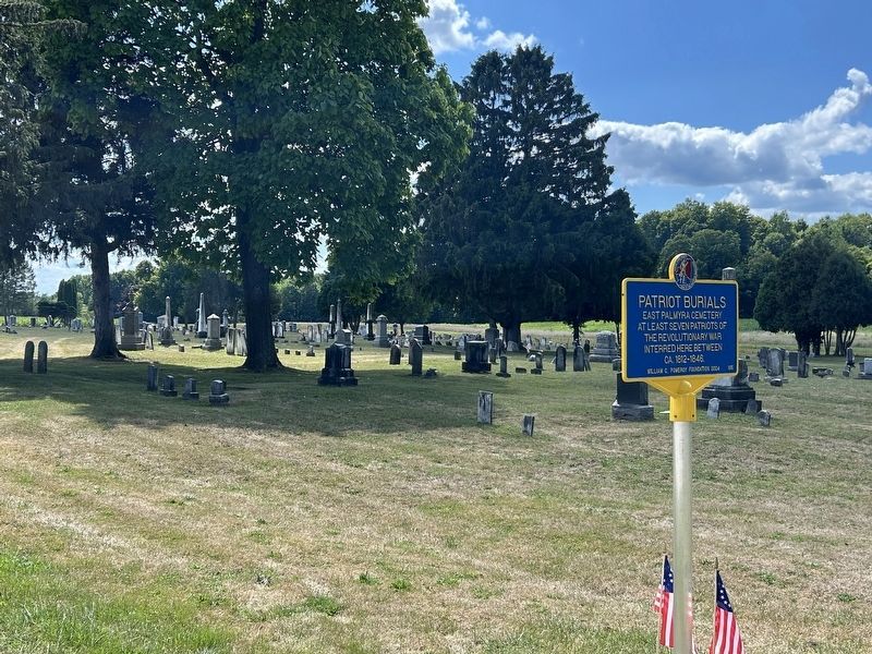 Patriots Burials Marker in East Palmyra Cemetery image. Click for full size.