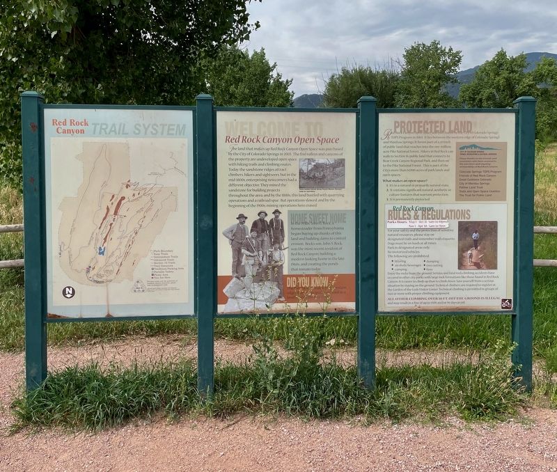 Welcome to Red Rock Canyon Open Space Markers. Click for full size. Welcome to Red Rock Canyon Open Space Markers image. Click for full size.