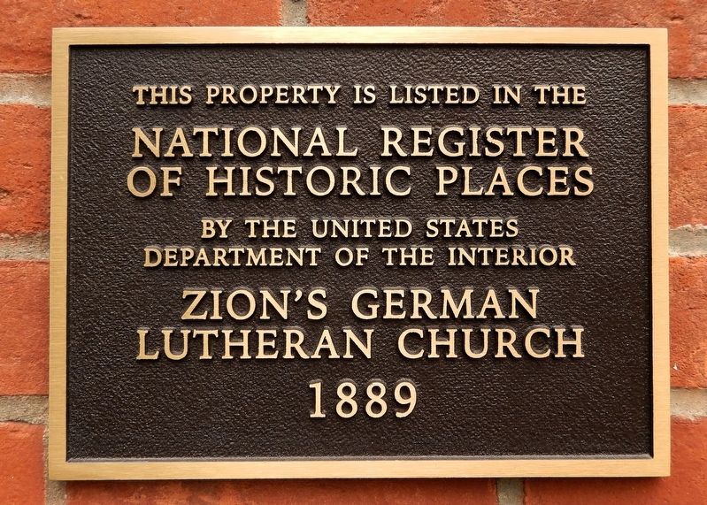 Zion's German Lutheran Church Marker image. Click for full size.