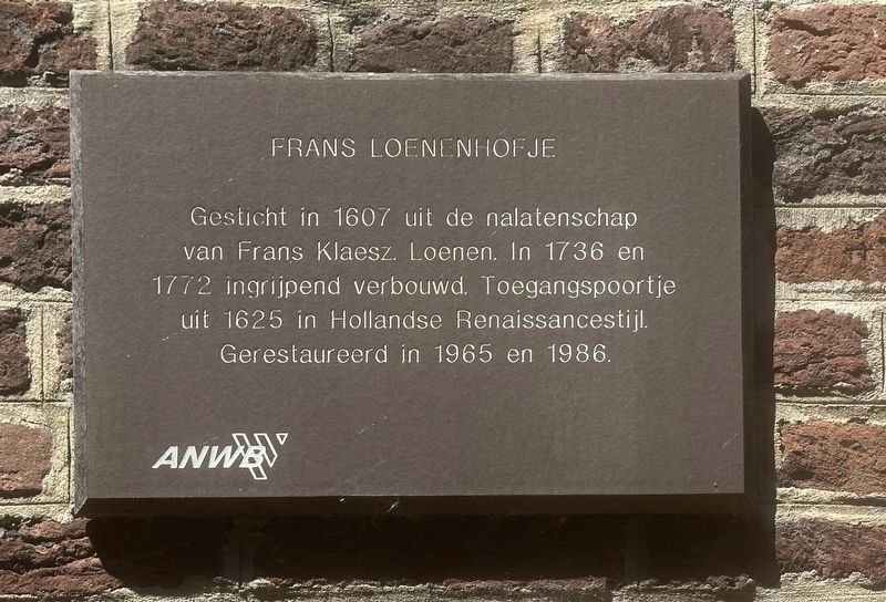 Frans Loenenhofje / Frans Loenen Almshouse Marker image. Click for full size.