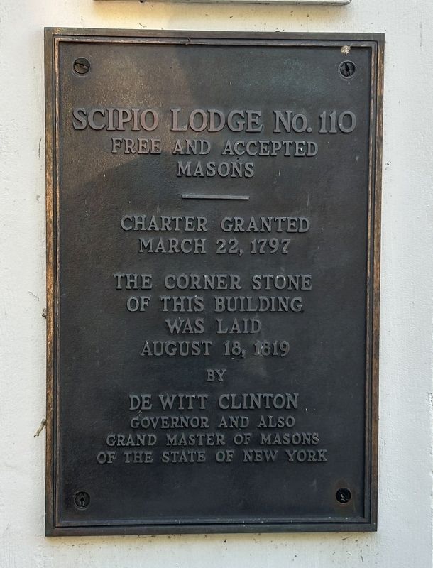 Scipio Lodge No. 110 Marker. Click for full size. Scipio Lodge No. 110 Marker image. Click for full size.