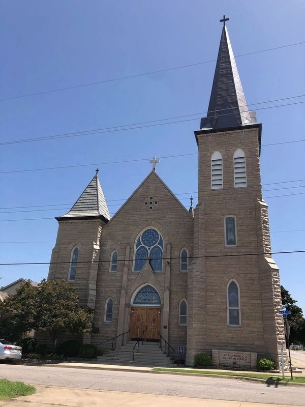First Evangelical Lutheran Church Marker image. Click for full size.