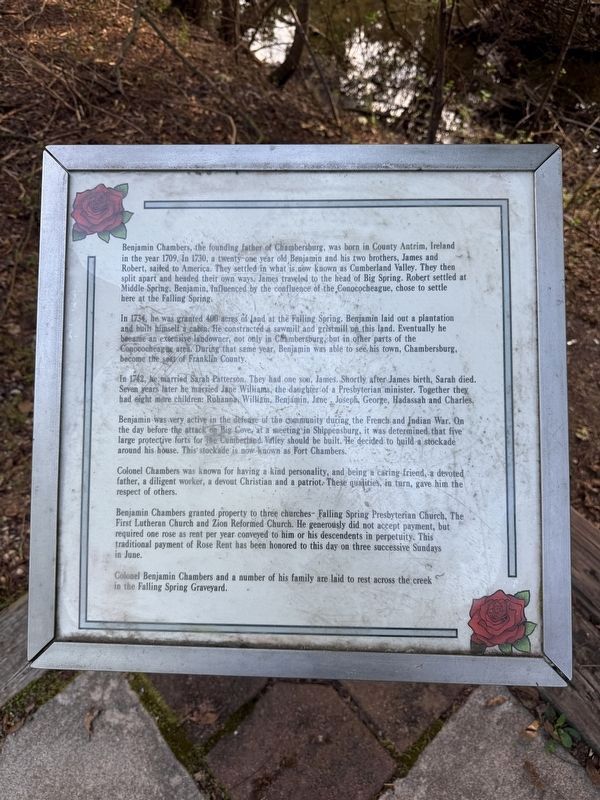 Benjamin Chambers Marker. Click for full size. Benjamin Chambers Marker image. Click for full size.