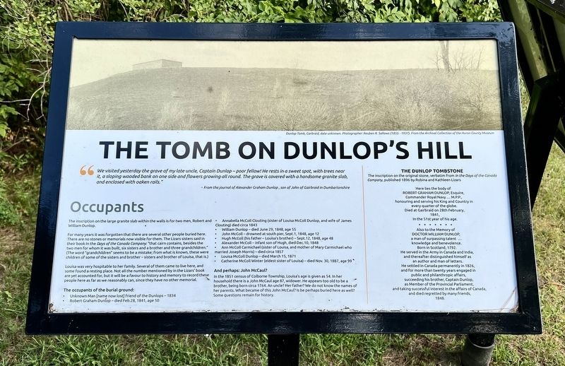 The Tomb on Dunlop�s Hill Marker image. Click for full size.