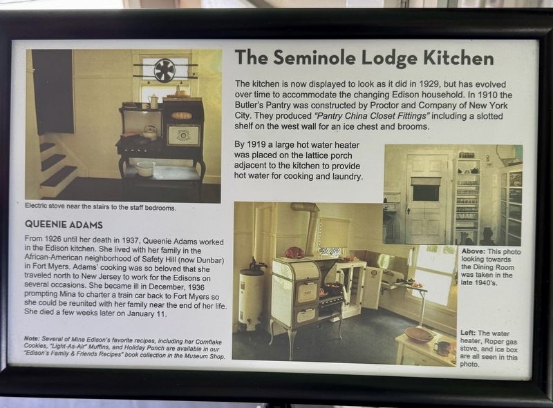 The Seminole Lodge Kitchen Marker. Click for full size. The Seminole Lodge Kitchen Marker image. Click for full size.