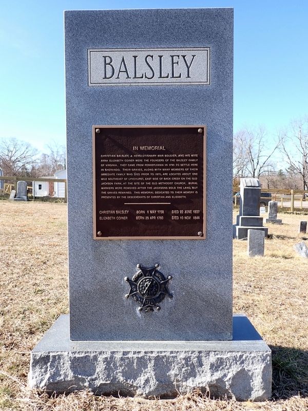 Christian Balsley Memorial. Click for full size. Christian Balsley Memorial image. Click for full size.