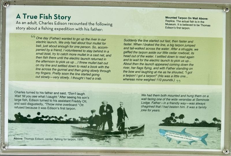A True Fish Story Marker. Click for full size. A True Fish Story Marker image. Click for full size.