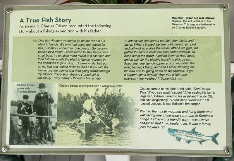 A True Fish Story Marker. Click for full size. A True Fish Story Marker image. Click for full size.