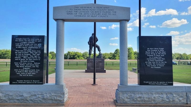 Audie Murphy Hunt County War Memorial - Reverse Side of Memorial image. Click for full size.