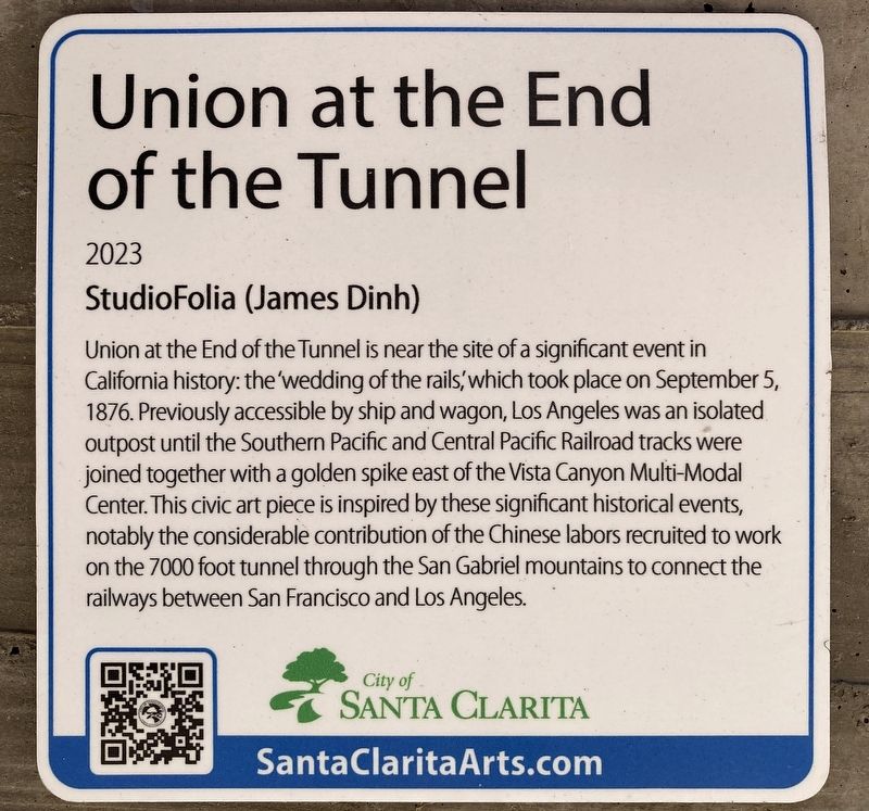 Union at the End of the Tunnel Marker. Click for full size. Union at the End of the Tunnel Marker image. Click for full size.