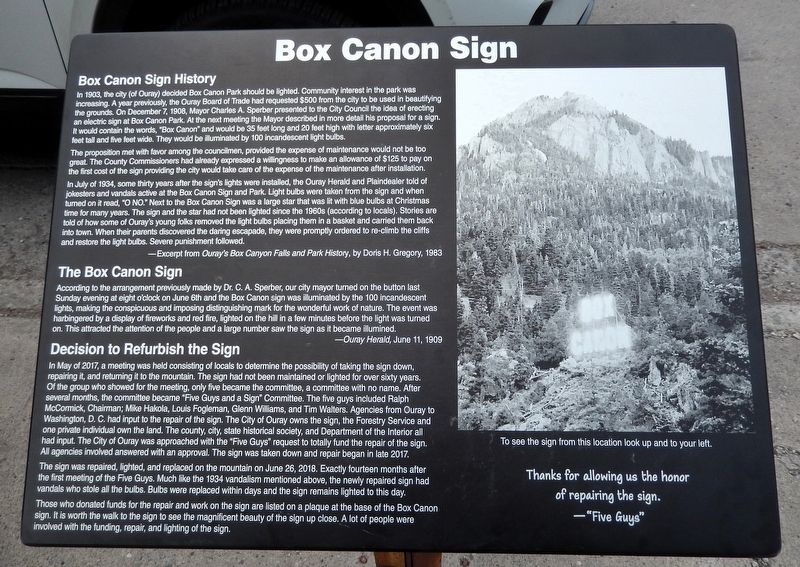 Box Canon Sign Marker image. Click for full size.