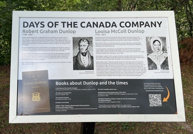 Days of the Canada Company Marker. Click for full size. Days of the Canada Company Marker image. Click for full size.