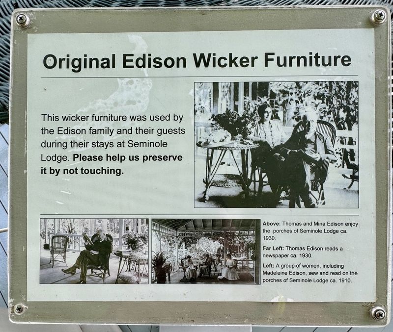Original Edison Wicker Furniture Marker image. Click for full size.