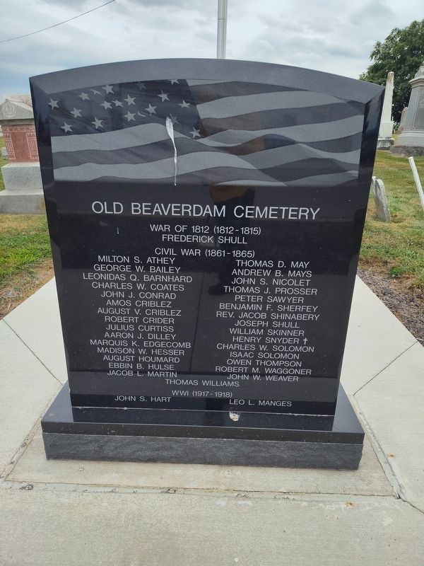 Old Beaverdam Cemetery Veterans Memorial Marker. Click for full size. Old Beaverdam Cemetery Veterans Memorial Marker image. Click for full size.