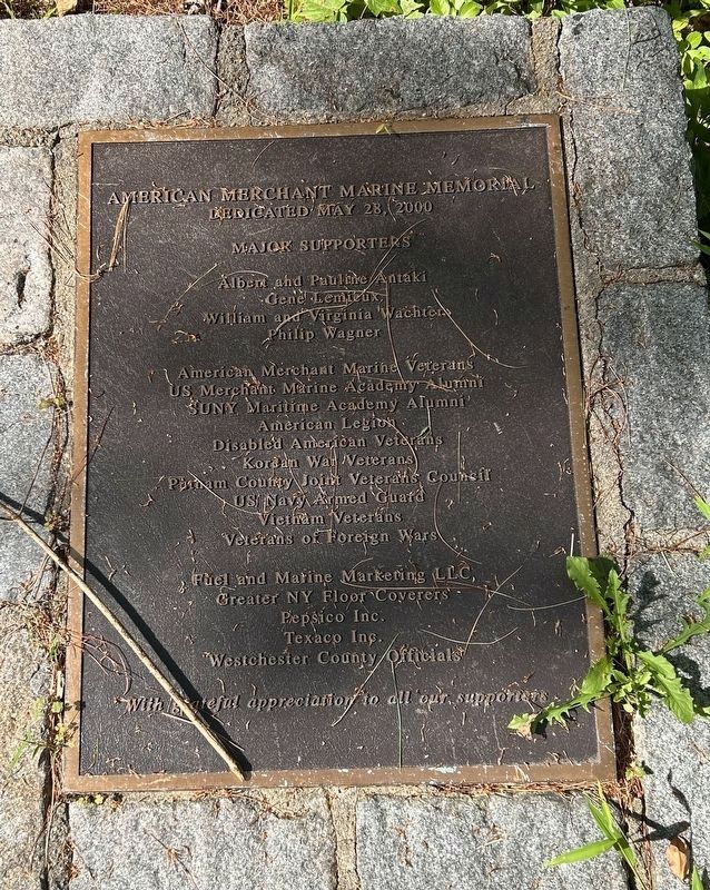 Contributors to the Merchant Marine Memorial. Click for full size. Contributors to the Merchant Marine Memorial image. Click for full size.