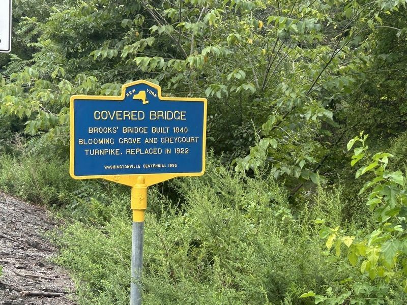Brooks' Covered Bridge Marker. Click for full size. Brooks' Covered Bridge Marker image. Click for full size.