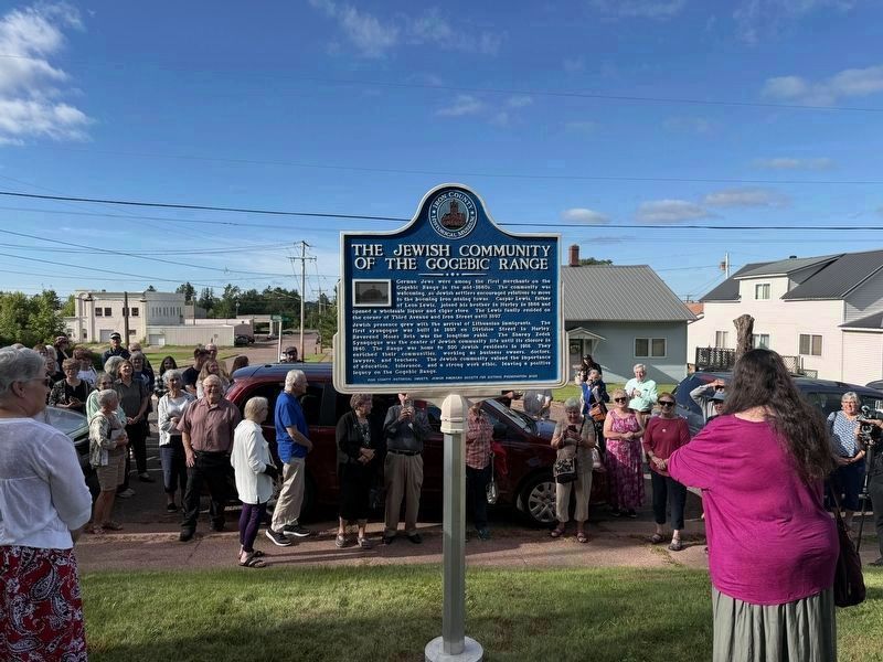 The Jewish Community of the Gogebic Range side of marker. Click for full size. The Jewish Community of the Gogebic Range side of marker image. Click for full size.