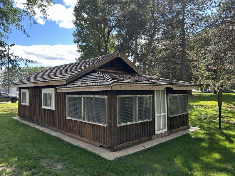 Ole Rölvaag's Writing Cabin & Marker, from the northeast. Click for full size. Ole Rölvaag's Writing Cabin & Marker, from the northeast image. Click for full size.
