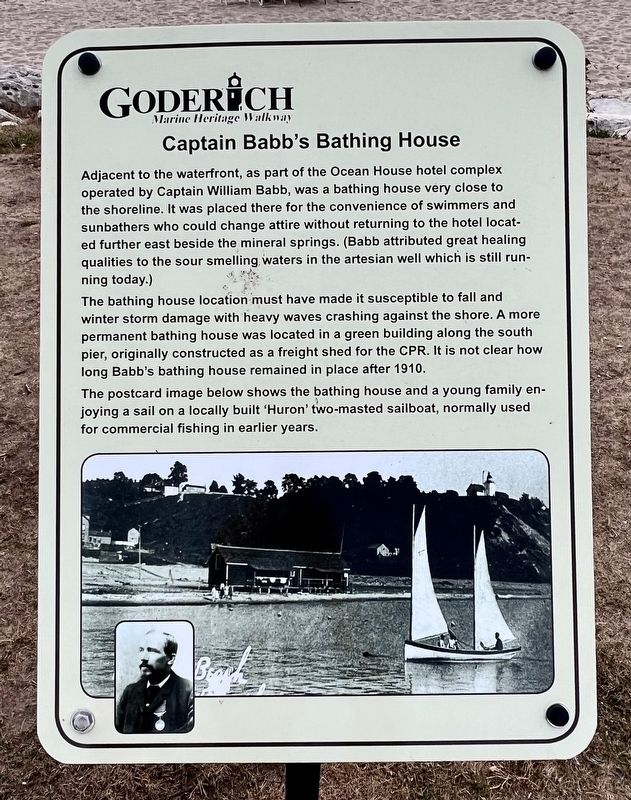Captains Babb�s Bathing House Marker image. Click for full size.