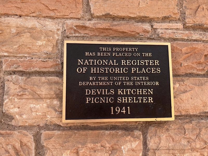 Devils Kitchen Picnic Shelter 1941 Marker image. Click for full size.
