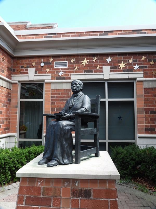 Life-sized Statue at Harriet Tubman Public School, St. Catharines ON image. Click for full size.