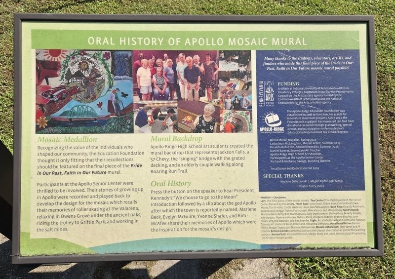 Oral History of Apollo Mosaic Mural Marker. Click for full size. Oral History of Apollo Mosaic Mural Marker image. Click for full size.