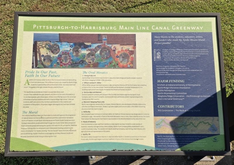 Pittsburgh-To-Harrisburg Main Line Canal Greenway Marker. Click for full size. Pittsburgh-To-Harrisburg Main Line Canal Greenway Marker image. Click for full size.