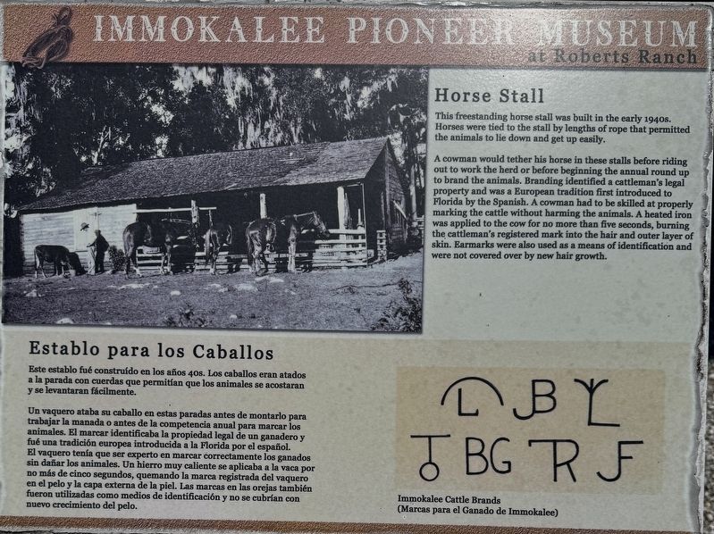 Horse Stall Marker. Click for full size. Horse Stall Marker image. Click for full size.
