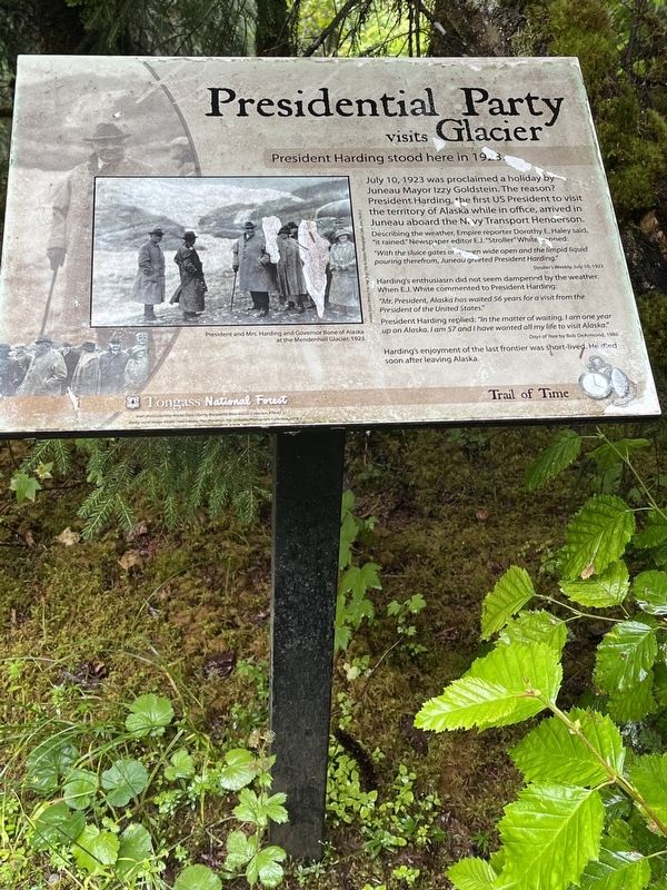 Presidential Party Visits Glacier Marker. Click for full size. Presidential Party Visits Glacier Marker image. Click for full size.